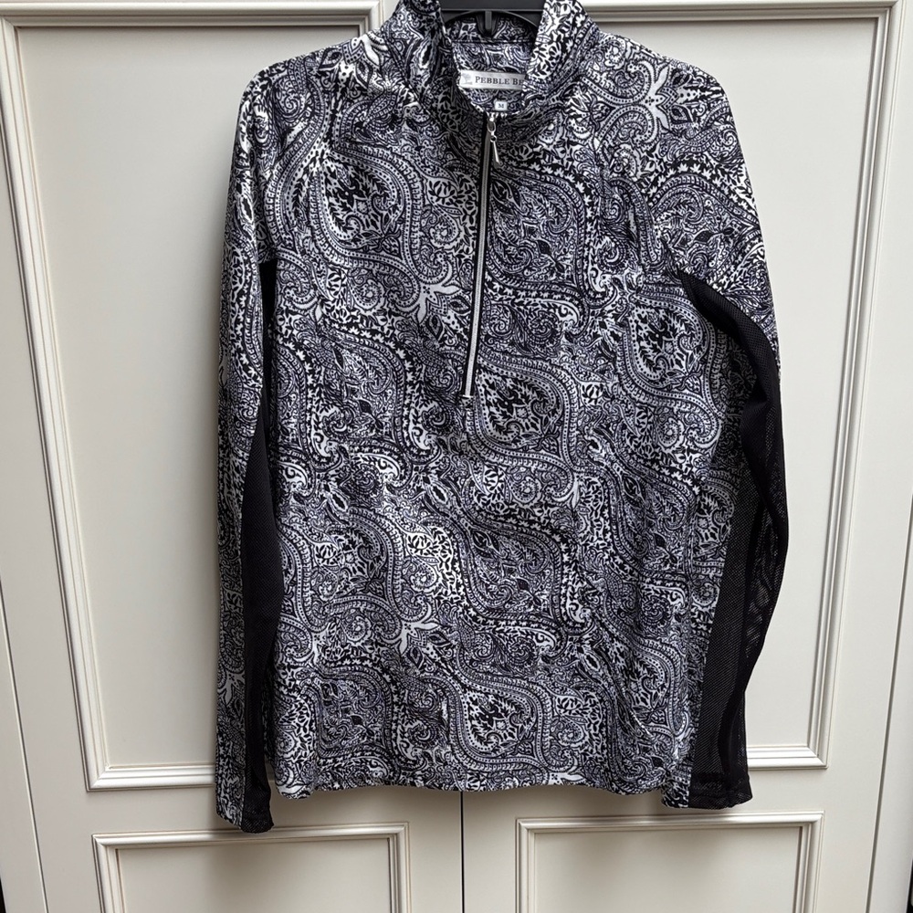 Pebble Beach Black and White Paisley Skirt